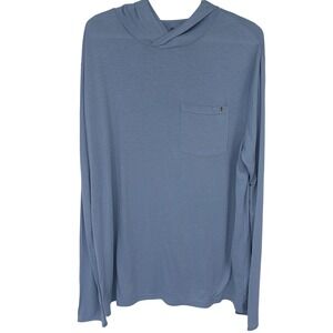 Cariloha Hooded Shirt Mens XL Blue Long Sleeve Bamboo Hoodie Lightweight Stretch